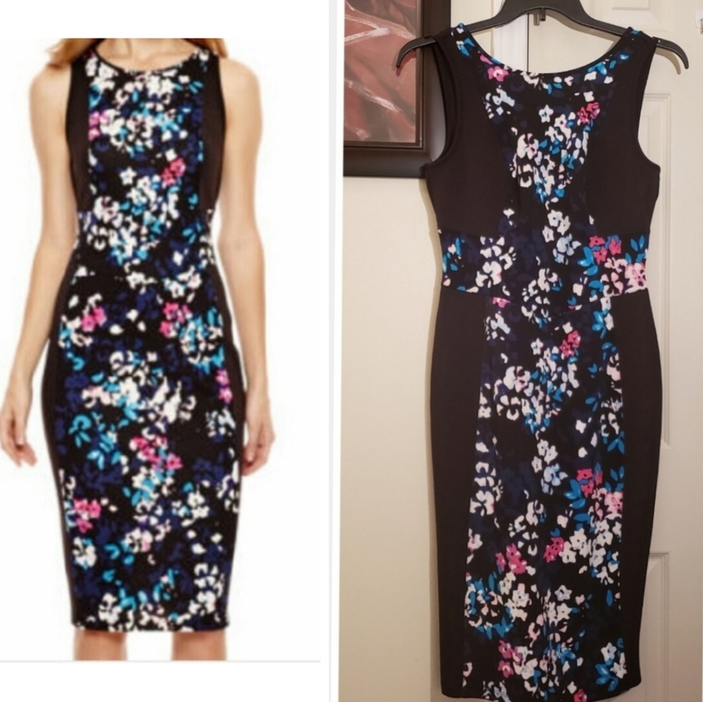 I ❤ Ronson Floral Block Bodycon Dress